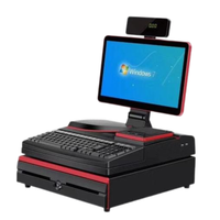 15 Inch Touch Screen Windows POS System Complete POS Machine With Keyboard and Cash Drawer for Supermarket Convenience Store