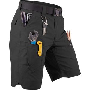 Pantalones Cortos Cargo para Hombre, de Secado Rápido, Ligeros, Transpirables, con Múltiples Bolsillos, Tácticos, de Verano, para Trabajo, Cintura Media, con Botones - Product Image 1