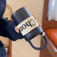 Tasse à café thermique portable, bouteille isotherme sous vide en acier inoxydable avec poignée, mug de voyage, récipient à soupe, pour eau potable