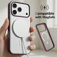Coque de téléphone transparente anti-jaunissement, effet givré, magnétique, avec anneau métallique, compatible charge sans fil, antichoc et étanche (TPU+PC+Anneau Métallique)