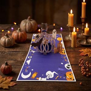 Carte en papier nid d'abeille 3D faite à la main en gros pour Halloween, Thanksgiving, la Saint-Valentin - Design personnalisé style amour - Product Image 2