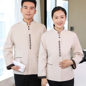 Cleaning Uniforms Short Sleeve Unisex Linen Moisture Wicking For Hotel Staff - Product Image 4