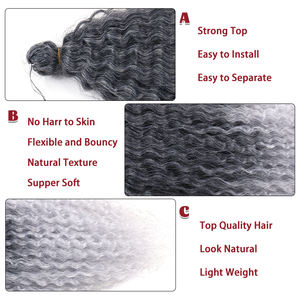 20-Inch Braziliaanse Krullend Gehaakte Twist Diepe Golf <span class=keywords><strong>Afro</strong></span> Stijl Synthetische Haarbevestiging Voor Zwarte Vrouwen Bulk Vlechten Haar - Product Image 3