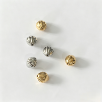 Perles entretoises bicônes côtelées en laiton, plaquées or/rhodium, à rainures verticales, pour composants de bijoux élégants pour femmes, pour la confection quotidienne de bijoux DIY