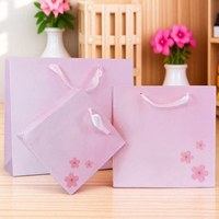 Sac à main en carton haut de gamme à motif floral de cerisier, idéal pour la fête des enseignants, les anniversaires, les cadeaux, l'emballage Instagram