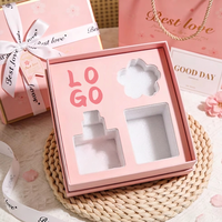 Ensemble cadeau de haute qualité avec logo personnalisé, matériaux recyclés de qualité supérieure, boîte rigide à couvercle et base, parfum de lune de cerisier rose en relief - Diffuseur de roseaux