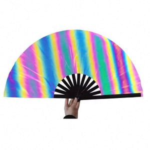 Abanico Plegable de Bambú Reflectante de 33 cm, Estilo Arte Folclórico, para Decoración del Hogar, Regalo Empresarial y Promocional con Diseño Musical - Product Image 1