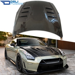 ฝาครอบเครื่องยนต์คาร์บอนไฟเบอร์แบบมีช่องระบายอากาศ สไตล์ TS สำหรับ Nissan GTR R35 ปี 2017-2023 อุปกรณ์ตกแต่งภายนอกรถยนต์ ชุดแต่งตัวถัง - Product Image 1