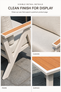 Canapé d'extérieur en aluminium prêt pour la livraison en gros, expédition par lots multi-propriétés, MOQ 2+, pour les opérateurs de retraites bien-être - Product Image 4