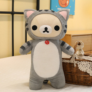 Peluche douce en forme d'<span class=keywords><strong>ours</strong></span> en pyjama avec bonnet à pois, jouet en peluche pour cadeau d'anniversaire pour enfants et adultes - Product Image 6
