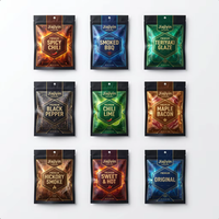 Sachet d'emballage personnalisé pour viande séchée et aliments pour animaux de compagnie, pochette verticale avec fenêtre, impression numérique, sachet alimentaire de qualité alimentaire