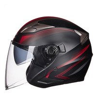 Casque de moto électrique ABS demi-coque unisexe à double lentille, style personnalisé, toutes saisons