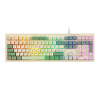 Clavier filaire USB AULA S102, interrupteur à membrane silencieux, 100% taille standard, rétroéclairage RVB, pavé numérique en silicone crème, PC/ordinateur portable/tablette