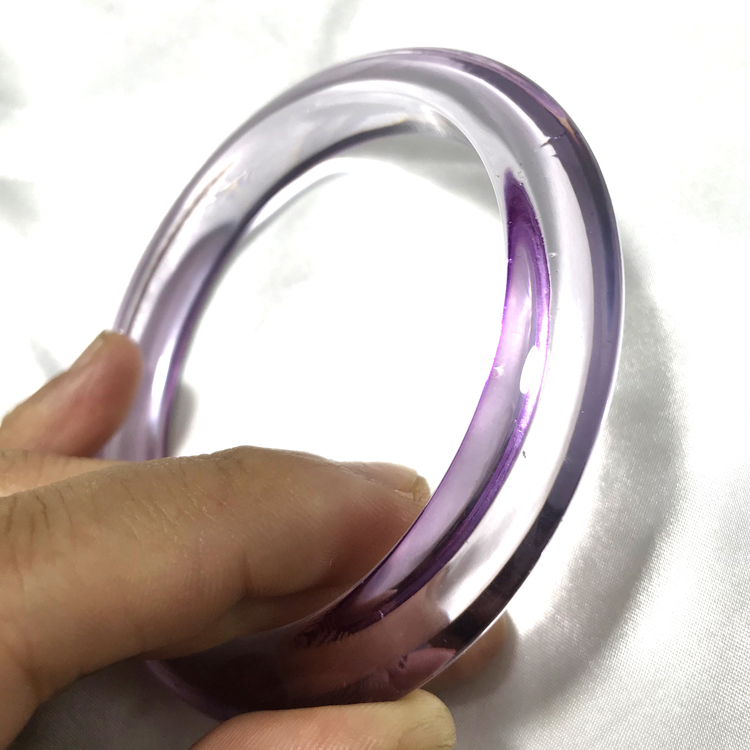 WOWORAMA Bracciale Rigido In Resina Acrilica Trasparente - Grosso, Statement, Per Donne (Trasparente)