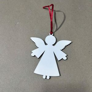 White Round MDF Christmas <b>Tree</b> <b>Ornament</b> with Wigs Hanging Decoration - Product Image 4