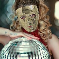 Masque miroir boule disco DIY, découpe creuse, demi-visage, pour fête costumée, Halloween, performance scénique, unisexe, vente en gros