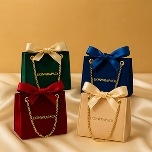 ליונוwrapack oem בגודל מותאם אישית בד זמש תכשיטים כיס קשת אחסון קטנה עם לוגו מותאם אישית מודפס - Product Image 1