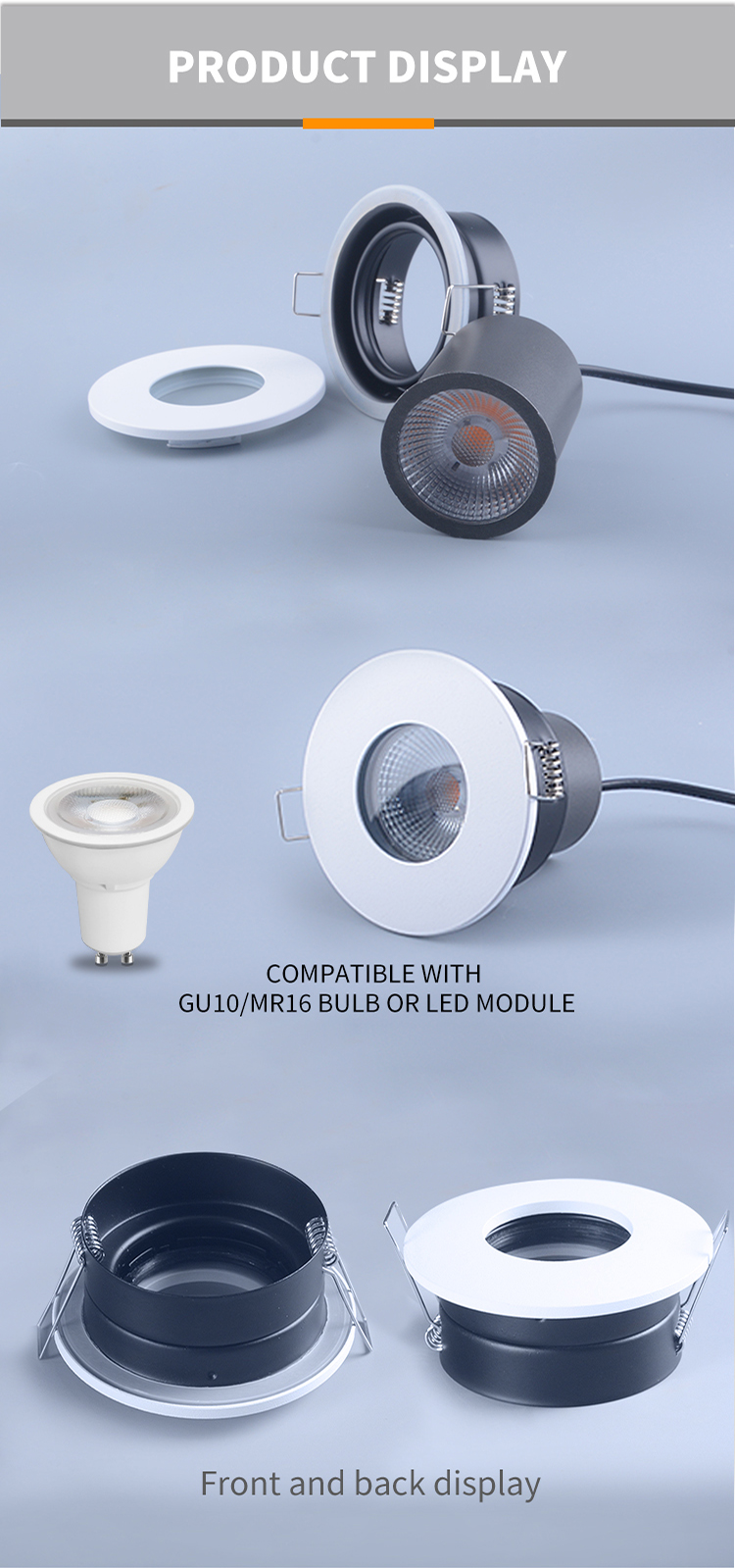 7w White Recessed LED Downlights Cut Out 68mm For Kitchen Room