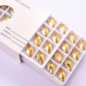 Oleeya Factory Qualité 5A Strass en verre en forme de goutte AB ultra-brillants à coudre, Perles de cristal en vrac en gros pour vêtements et chaussures - Product Image 4
