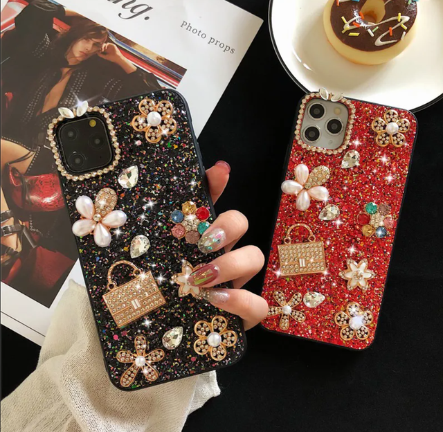 Luxury Women Rhinestone Phone Case for iPhone 13 11 Pro MAX X XS MAX XR 6S 7 8 Plus Diamond Phone Case TPU Bling Phone Case