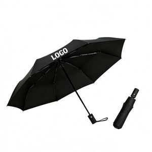 Parapluie promotionnel pliant en 3 sections 10K entièrement automatique de haute qualité avec impression de logo personnalisé, cadeaux d'affaires et de voyage, nouveau design - Product Image 1