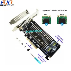 PCI Express PCl-E 4.0 8X To Dual NGFF M.2 Key-M Slot NVME SSD Adapter Card Support Part Computer Motherboard