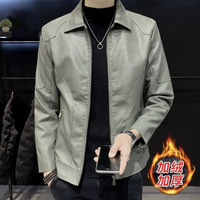 ODM OEM Veste en cuir PU décontractée personnalisée pour hommes, fermeture éclair, coupe-vent, logo personnalisé, vente en gros OEM