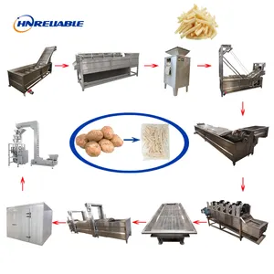 Línea de Producción Profesional de patatas fritas congeladas fritas, máquina prefabricada de congelación de patatas fritas