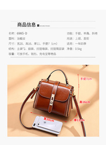 Nouveaux sacs à main de créateurs à bandoulière en cuir véritable pour femmes, sacs à main en cuir de vachette pour filles - Product Image 4