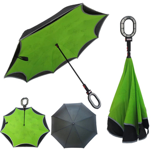 Logotipo personalizado 8K a prueba de viento resistente a la lluvia 3 pliegues semiautomático manos libres paraguas inverso nuevo diseño adultos conveniencia - Product Image 1