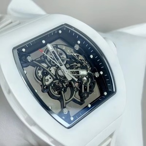 Montre automatique mécanique pour homme en céramique blanche de luxe avec logo personnalisé, étanche, lumineuse, sportive, élégante et tendance - Product Image 1