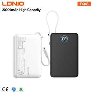 <span class=keywords><strong>Batterie</strong></span> externe <span class=keywords><strong>portable</strong></span> LDNIO PQ43 20000mAh 65W pour <span class=keywords><strong>ordinateur</strong></span> <span class=keywords><strong>portable</strong></span> avec câble intégré, écran LED, nouvelle arrivée, prise en charge OEM/ODM - Product Image 1