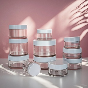 In Stock Transparent <b>Plastic</b> Cosmetic <b>Jars</b> Thick Wall PET Material Skincare Body Butter <b>Jar</b> for Cosmetic Packaging - Product Image 3