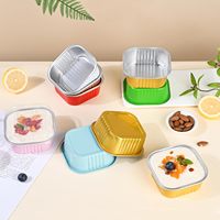 Mini moules carrés en aluminium jetables de qualité alimentaire avec couvercle en plastique pour brownies, desserts, mariages, anniversaires, dorés, Chine