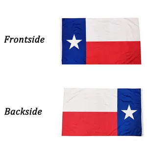Tinte de serigrafía de doble cara de poliéster de 3x5 pies personalizado a través de banderas del estado de Texas de EE. UU.
