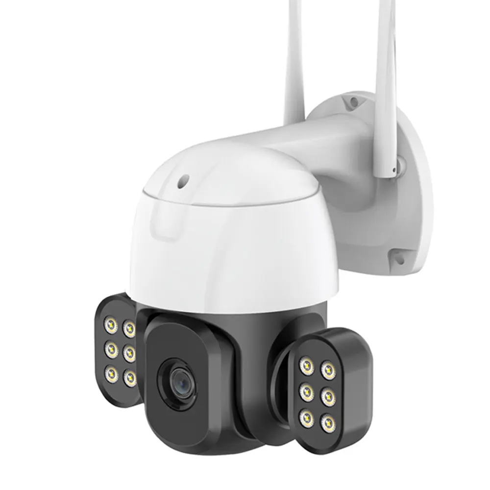 Qearim 2.8 Inches Human Detection Dual Lights AI Alarm WIFI Dome IP PTZ Camera icsee 3MP 5MP FHD Floodlight outdoor wifi camera