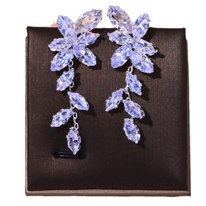 Charare wholesale luxury Bridal jewelry set delicate earring necklace zirconia leaf Jewelry Sets for women