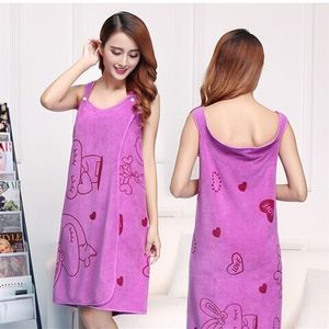 Logo personnalisé impression Microfibre Femme Robe De Bain serviette De Bain avec paquet dauphins - Product Image 1