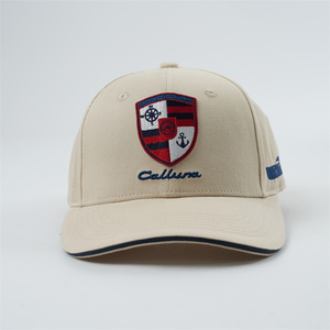 6个带刺绣标志的面板棉棒球帽定制刺绣结构帽 - Product Image 5