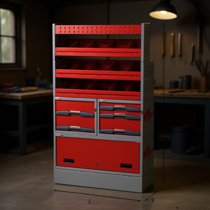 Boîte à outils 5006 E7 rouge en acier, armoire de rangement avec tiroirs et étagères pour l'organisation d'atelier - Product Image 3