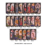 Jeu de tarot papillon de haute qualité en cuir véritable avec feuille d'or, 78 cartes, manuel d'instructions pour débutants