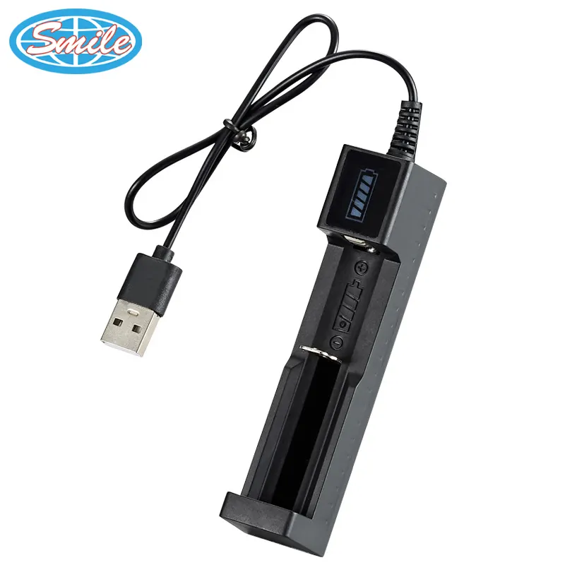 5V 2A Single Slot Lithium 18650 Battery Charger Small Fan/Flashlight Portable USB 1000mA For 18500 10440