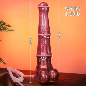 Huge Squirting Horse <b>Dildo</b> Ejaculation Lifelike Ribbed Creature Horse Cocks <b>Dildo</b> Knot Silicone <b>Dildo</b> Sex Toy Strong Suction Cup - Product Image 2