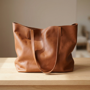 BS INTERNATIONAL Pochette de luxe artisanale pour femme en cuir véritable 100% avec fermeture éclair, durable, imperméable, capacité 3L+, idéale pour les voyages - Product Image 1