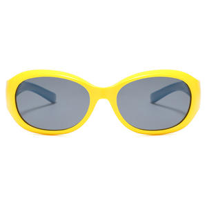 Gafas de Sol Modernas para Niños, Marco de Silicona Amarillo, Protección UV400, Lentes Polarizadas, Unisex, Protección Solar, Estilo Viaje - Product Image 1