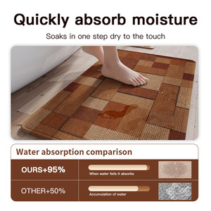 Alfombra de Baño Sally Rectangular con Patrón Geométrico, de Fibra de Poliéster Absorbente y Antideslizante - Product Image 3