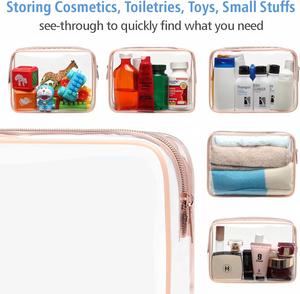 Sac de toilette étanche en PVC transparent avec fermeture éclair supérieure, personnalisable avec logo, style tendance pour le rangement de cosmétiques de voyage – Vente en gros - Product Image 3