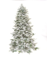 Sapin de Noël artificiel pré-éclairé de 7 pieds avec lumières LED sur les branches, branches articulées avec ampoules transparentes ou multicolores