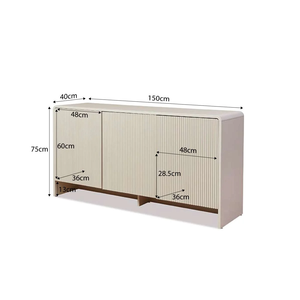 Grande armoire de rangement moderne blanche et brillante avec portes à motifs gaufrés <span class=keywords><strong>Buffet</strong></span> de rangement <span class=keywords><strong>Buffet</strong></span> - Product Image 6