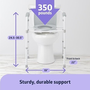 Kursi Toilet lipat 3 dalam 1, kursi roda tempat tidur ringan untuk Toilet dengan lengan - Product Image 5